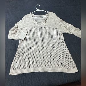 Khaki fishnet sweater